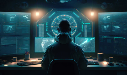 A cybersecurity expert monitoring and protecting a network of computer systems