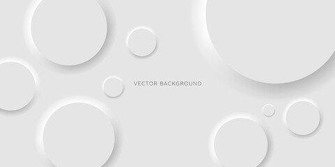 white modern neomorphism abstract background. abstract 3d circle white wallpaper. background with ne