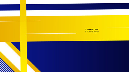 Poster - Blue background with yellow gradient stripes, elegant dark blue color. Geometric abstract background.