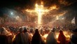 © Don G - Judgement day. The return of Jesus Christ, New Testament,  Hell and Heaven concept. Illustration. Generative AI