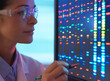 © Connect Images - Close-up of scientist with DNA sequencing reflected in eyeglasses