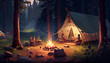 camping with family and kids generatade by AI