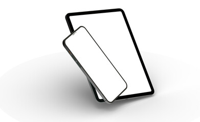 Sticker - Modern black tablet computer isolated on white background. Tablet pc