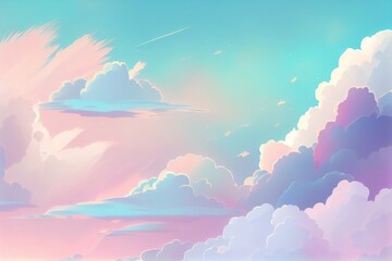 Wall Mural - Pastel color of sky background. Illustration graphic design. Generative AI