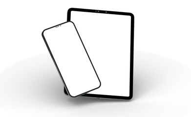 Poster - Realistic horizontal black tablet pc pad computer mockups