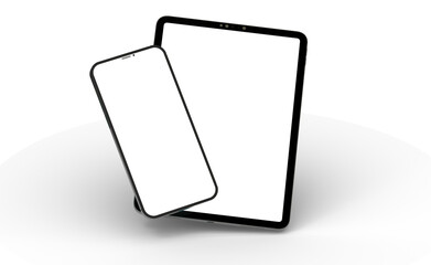 Poster - Realistic horizontal black tablet pc pad computer mockups