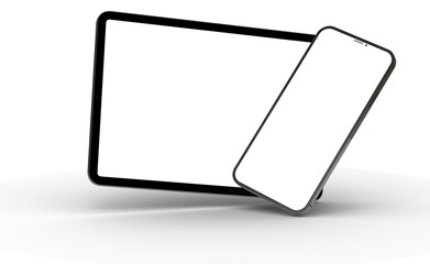 Fototapete - Gadgets including smartphone, digital tablet and laptop, blank screen with