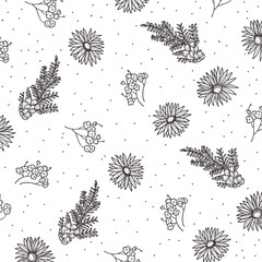 Canvas Print - abstract flowers vector pattern background
