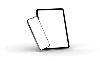 Sticker - Photo White tablet, isolated on 3d background