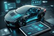 © Andrei Hasperovich - Electric Vehicle with Self-Driving. Future Car Software Technology.Self-Driving Car, Autonomous Vehicle, Driverless Car, Robo-Car, 3D illustration, 3D rendering, ai