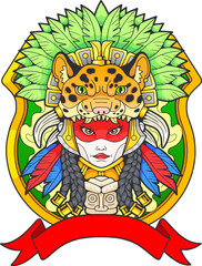 Wall Mural - cute aztec princess, illustration design