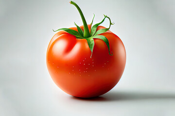 Wall Mural - The ripe red tomato is isolated on a white background. Generative Ai