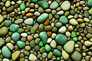 Mixed green natural stones floor wallpaper