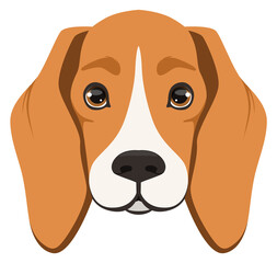 Poster - Beagle head icon. Cute puppy face. Dog emotion