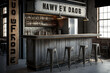 © aicandy - Industrial style bar with concrete countertops and metal accents, generative ai