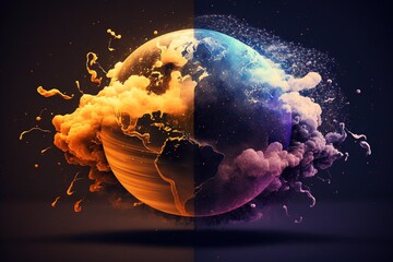 Wall Mural - World meteorology meteorological day planet with weather abstract illustration generative ai