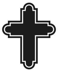 Wall Mural - Black christian cross. Holy symbol. Catholic sign