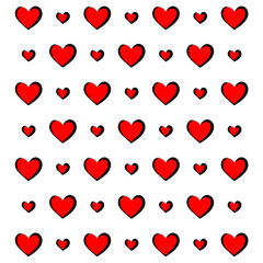 Wall Mural - Seamless pattern a lot of hearts.