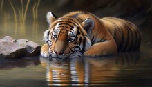 Cute And Funny Lazy Tiger