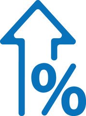 Wall Mural - Percentage icon, discount icon blue vector