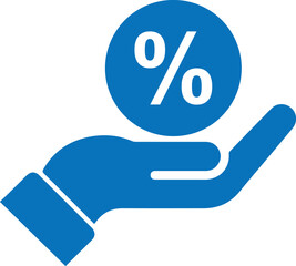 Wall Mural - Percentage icon, discount icon blue vector