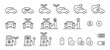 © athikom - EV Electric vehicle line icon set. Electricity car clean energy eco friendly green gas power sign collection vector graphic design illustration