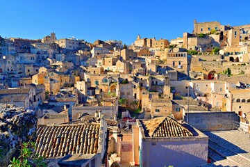 Wall Mural - view of the famous Sassi di Matera carved into the rock in Basilicata, Italy