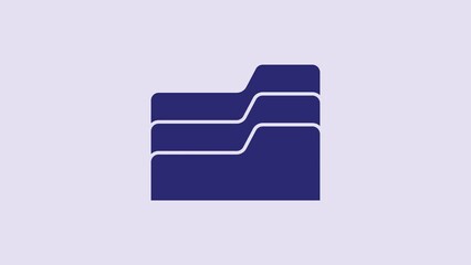 Poster - Blue Document folder icon isolated on purple background. Accounting binder symbol. Bookkeeping management. 4K Video motion graphic animation