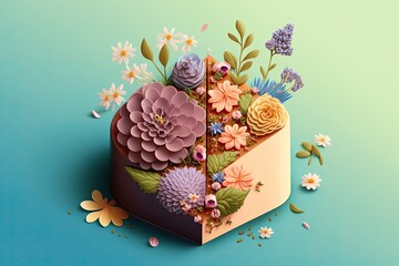 Wall Mural - easter cake with eggs