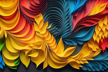 Colorful abstract background of cut paper - AI generative