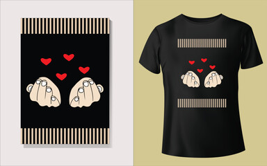 Wall Mural - Bts kpop and heart shape tee shirt design