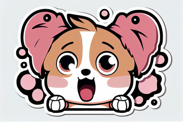 cute dog comic icon