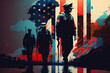 © Chris - Abstract Memorial Day Background  for Military made with generative ai