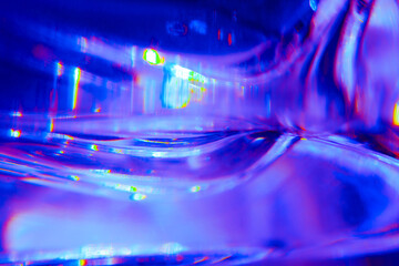 Aufkleber - Abstract blurred soft focused futuristic wavy background. Trendy neon holographic mint, purple, pink and blue colors