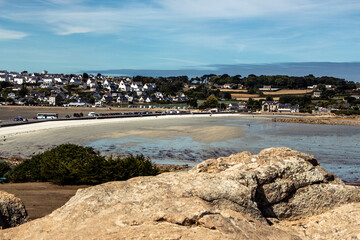 Wall Mural - View from Îlot Sainte-Anne to Saint-Pol-de-Léon, Brittany, France