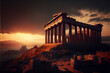 greek acropolis in the morning,epic view - Generative AI