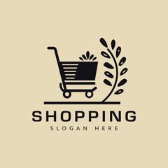 Wall Mural - The innovative logo design for a well-known retail company. The shopping cart icon represents the retail industry and the integral role that logo design and branding play in the success of a business.