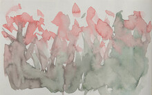 Abstract Flowers Out Of Focus Effect Watercolor Hand Made Flora 