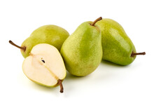 Juicy Fresh Ripe Williams Pears, Isolated On A White Background.