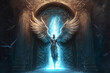 Door to Heaven, guarded by an Angel. generative AI