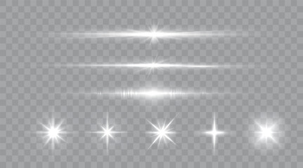 Wall Mural - set of shine glowing stars. vector shining sparks isolated.