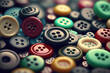 © Russell - Close-up of a Pile of Colorful Buttons (Generative AI)