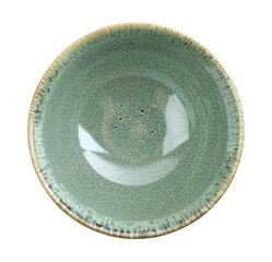 Poster - Beautiful green ceramic bowl on white background, top view