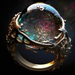 Fantasy ring with jewel jewelry gold brass created with AI