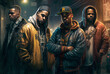 Street gang members or rappers AI generative
