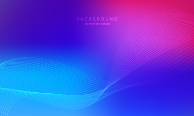 Wall Mural - Abstract gradient background. Wave element for design. Digital frequency track equalizer. Stylized line art. Colorful shiny wave with lines. Trendy color blue. Curved wavy smooth stripe. Vector.