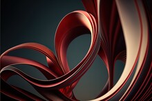 Abstract Red Twisted Lines 3D Background Created With Generative Ai Technology