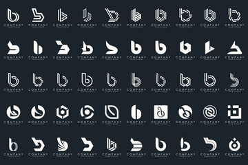 abstract letter B logo icon set. design for business of luxury, elegant, simple.