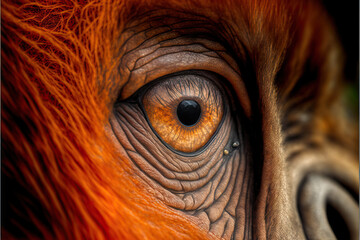 endangered animal - orangutan eye