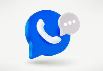 Poster - Speech cloud with handset. Feedback concept. 3d vector illustration